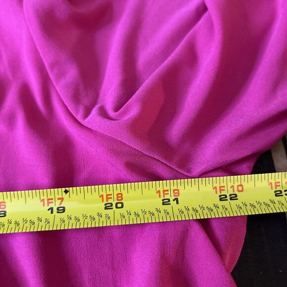 Inc Womens Top Size XXL long sleeve dark pink peekaboo vneck tunic - Picture 6 of 8